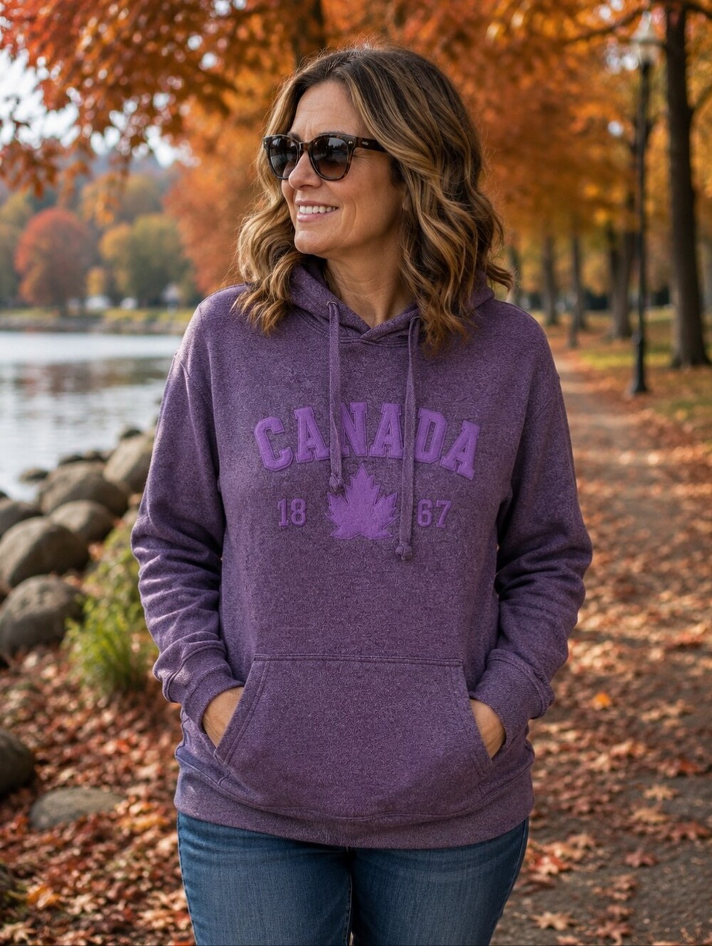 Purple Canada Hoodie Sweater